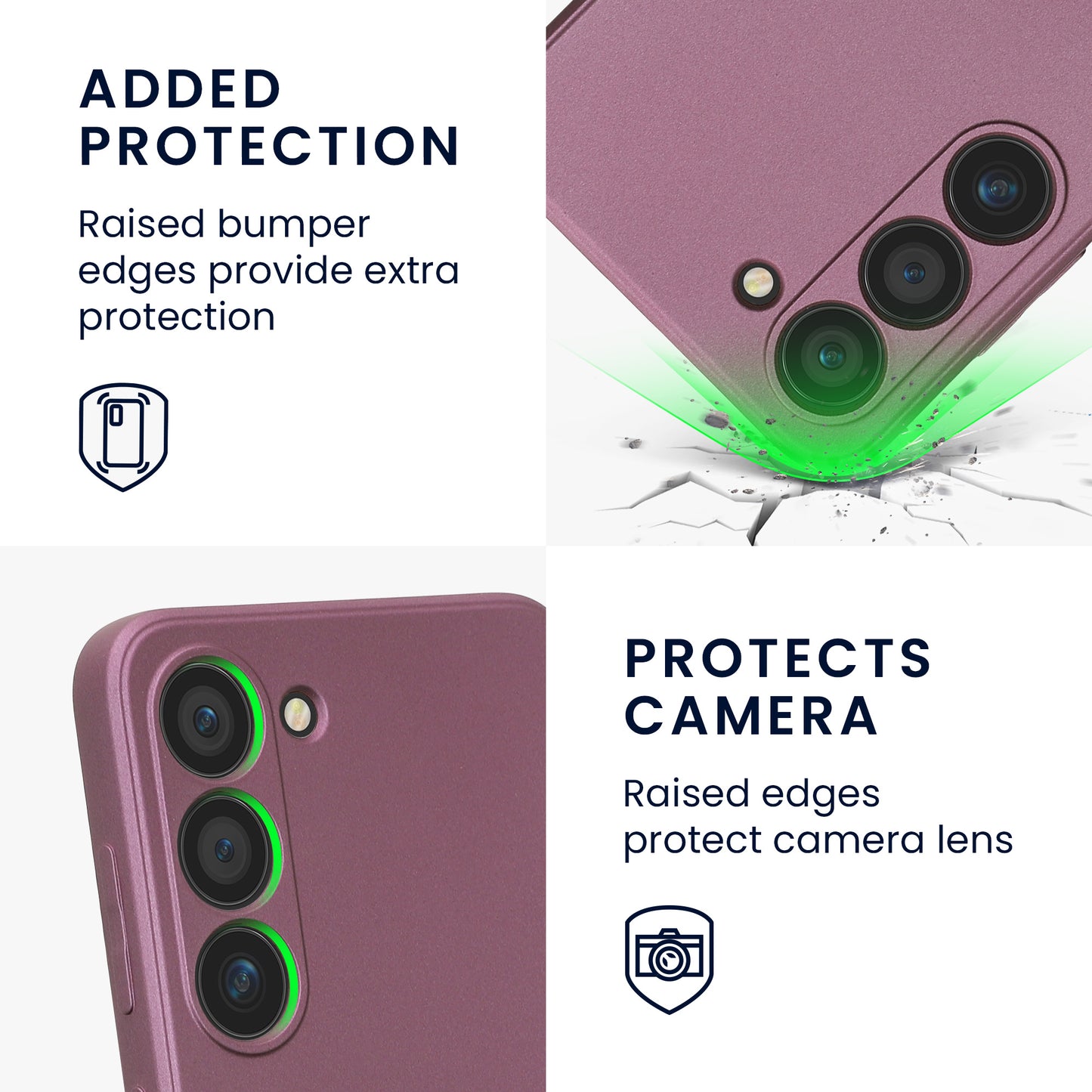 kwmobile Handyhülle für Samsung Galaxy S23 Hülle - weiche Silikon Case metallisch schimmernd - Schutzhülle Cover - Metallic Lavendel Metallic Lavendel