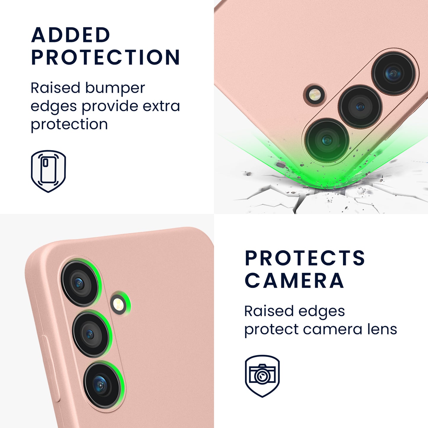 kwmobile Handyhülle für Samsung Galaxy S24 Hülle - weiche Silikon Case metallisch schimmernd - Schutzhülle Cover - Metallic Rosegold Metallic Rosegold