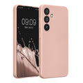 kwmobile Handyhülle für Samsung Galaxy S24 Hülle - weiche Silikon Case metallisch schimmernd - Schutzhülle Cover - Metallic Rosegold Metallic Rosegold