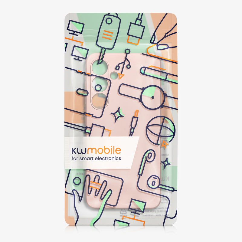 kwmobile Handyhülle für Samsung Galaxy S24 Hülle - weiche Silikon Case metallisch schimmernd - Schutzhülle Cover - Metallic Rosegold Metallic Rosegold
