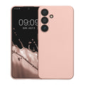 kwmobile Handyhülle für Samsung Galaxy S24 Hülle - weiche Silikon Case metallisch schimmernd - Schutzhülle Cover - Metallic Rosegold Metallic Rosegold