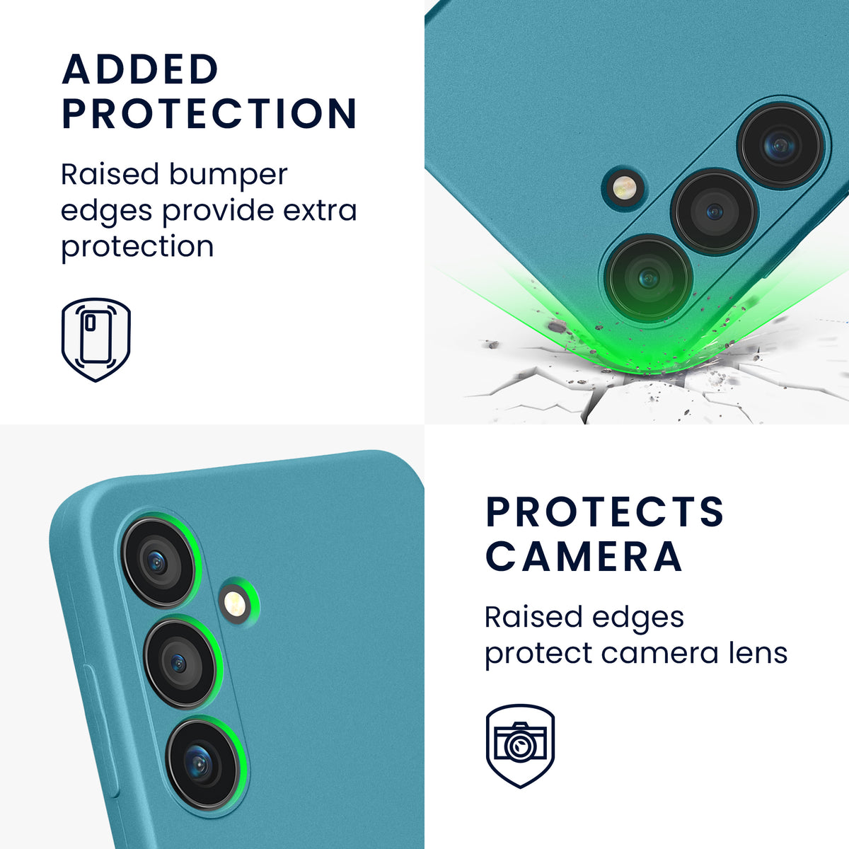 kwmobile Handyhülle für Samsung Galaxy S24 Hülle - weiche Silikon Case metallisch schimmernd - Schutzhülle Cover - Metallic Karibikblau Metallic Karibikblau