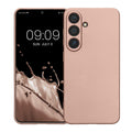 kwmobile Handyhülle für Samsung Galaxy S25 Hülle - weiche Silikon Case metallisch schimmernd - Schutzhülle Cover - Metallic Rosegold Metallic Rosegold