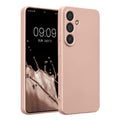 kwmobile Handyhülle für Samsung Galaxy S25 Hülle - weiche Silikon Case metallisch schimmernd - Schutzhülle Cover - Metallic Rosegold Metallic Rosegold
