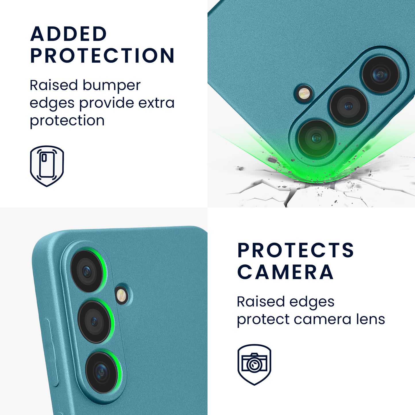 kwmobile Handyhülle für Samsung Galaxy S25 Hülle - weiche Silikon Case metallisch schimmernd - Schutzhülle Cover - Metallic Karibikblau Metallic Karibikblau