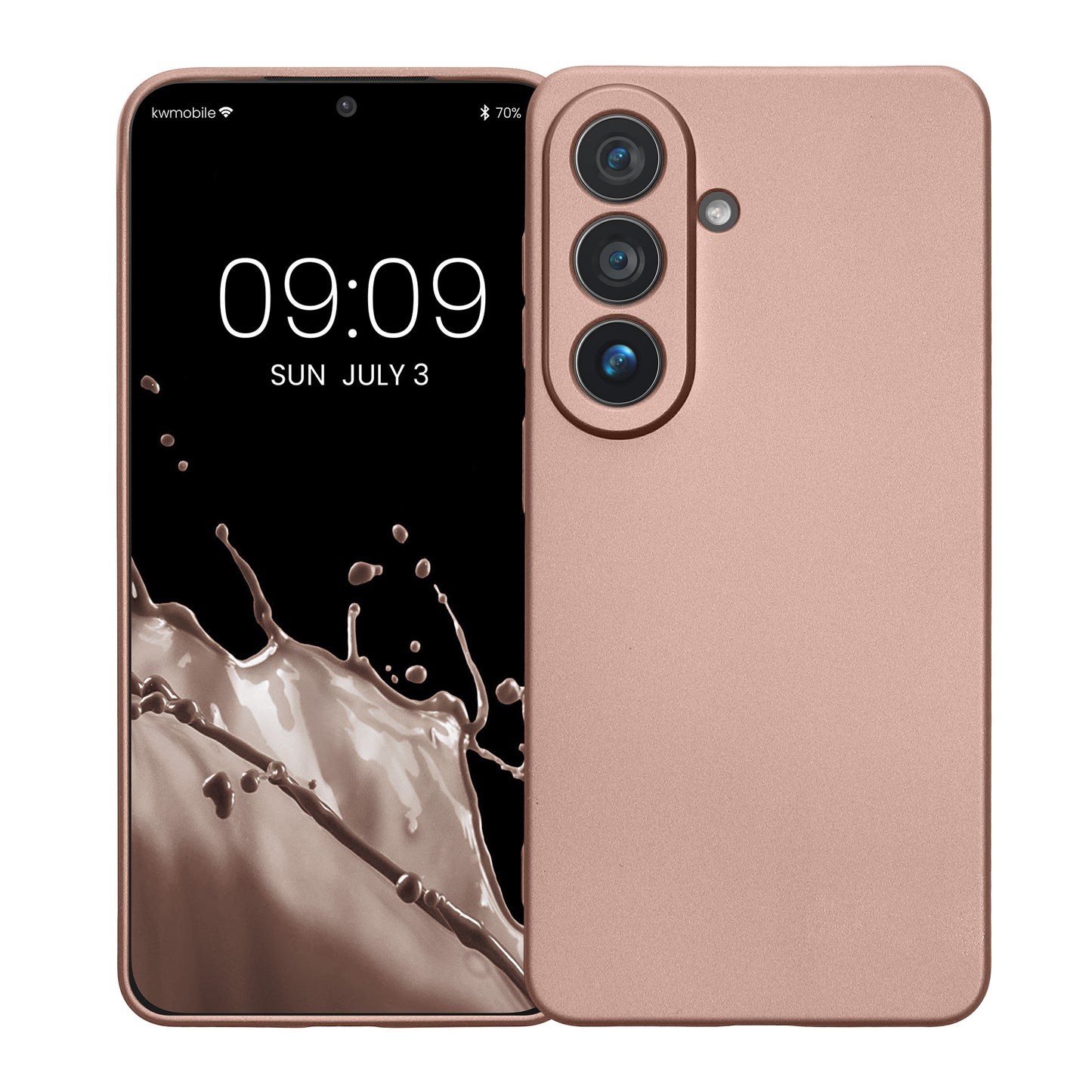 kwmobile Handyhülle für Samsung Galaxy S26 Hülle - weiche Silikon Case metallisch schimmernd - Schutzhülle Cover - Metallic Rosegold Metallic Rosegold