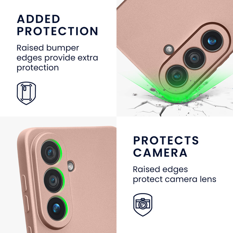 kwmobile Handyhülle für Samsung Galaxy S26 Hülle - weiche Silikon Case metallisch schimmernd - Schutzhülle Cover - Metallic Rosegold Metallic Rosegold