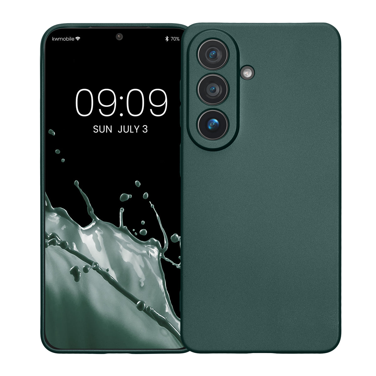 kwmobile Handyhülle für Samsung Galaxy S26 Hülle - weiche Silikon Case metallisch schimmernd - Schutzhülle Cover - Metallic Petrol Metallic Petrol