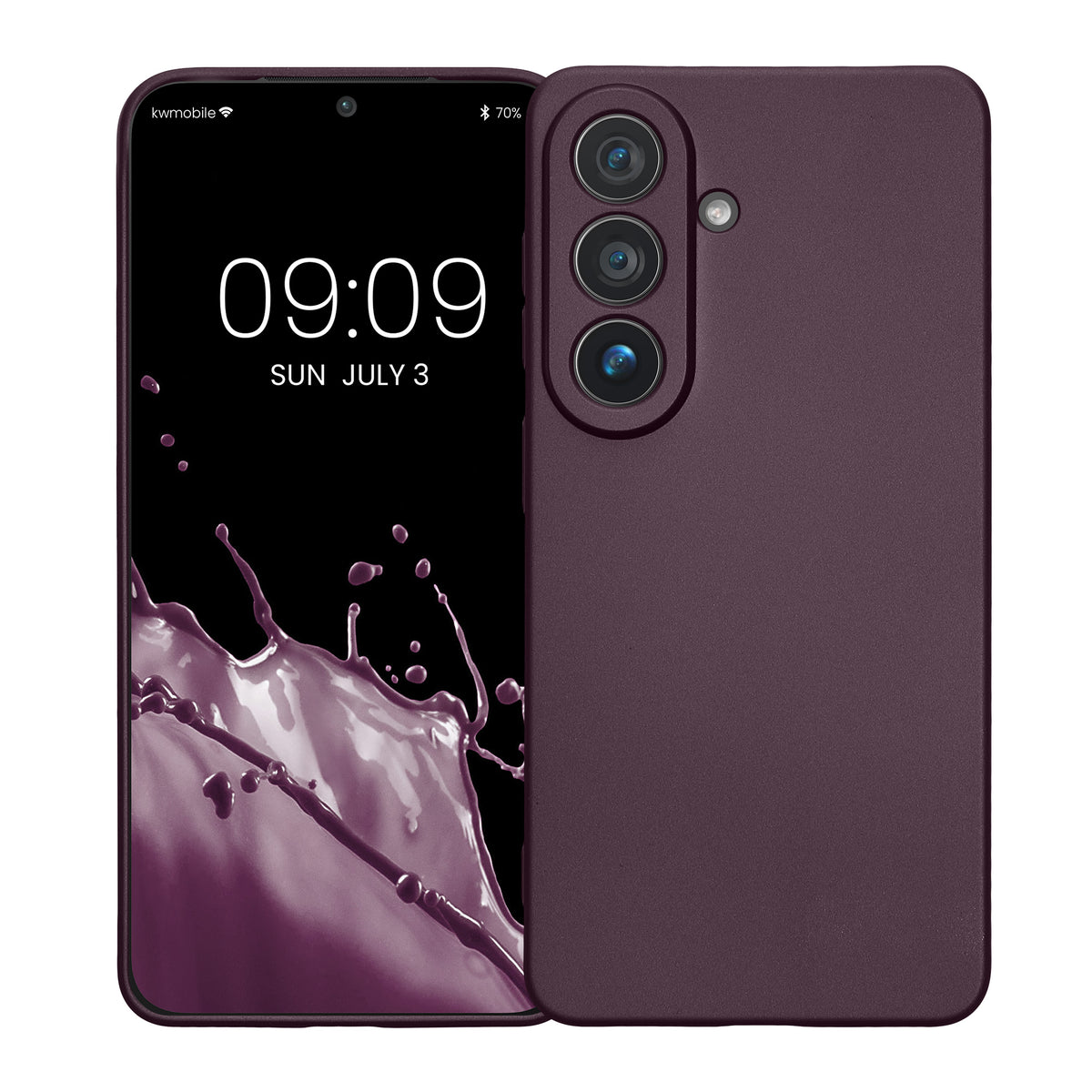 kwmobile Handyhülle für Samsung Galaxy S26 Hülle - weiche Silikon Case metallisch schimmernd - Schutzhülle Cover - Metallic Brombeere Metallic Brombeere