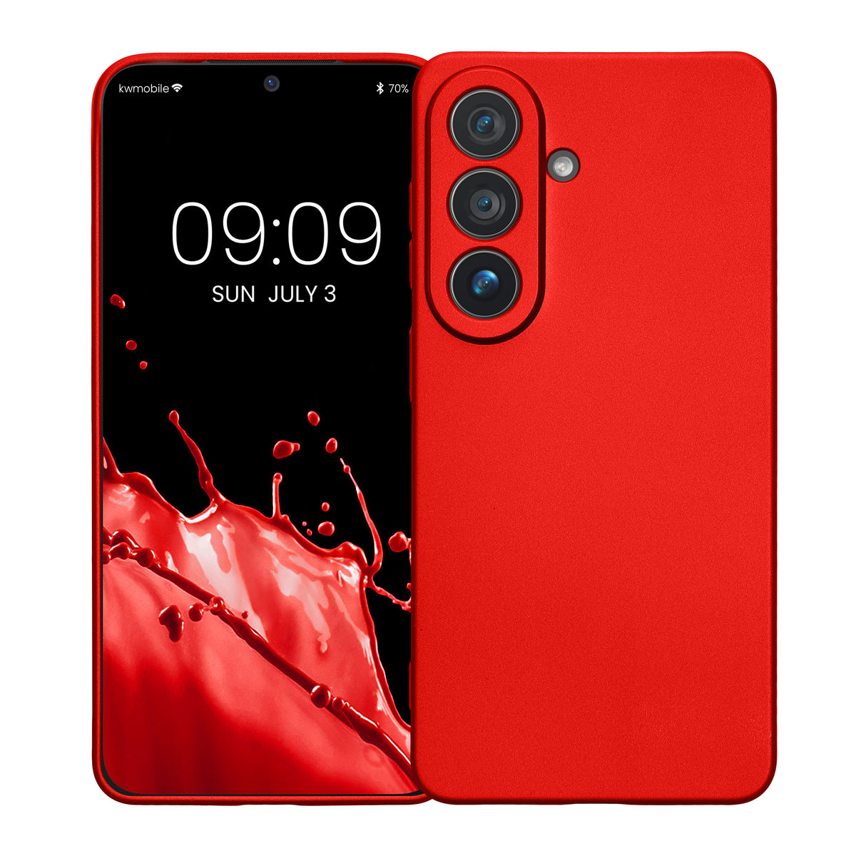 kwmobile Handyhülle für Samsung Galaxy S26 Hülle - weiche Silikon Case metallisch schimmernd - Schutzhülle Cover - Metallic Dunkelrot Metallic Dunkelrot