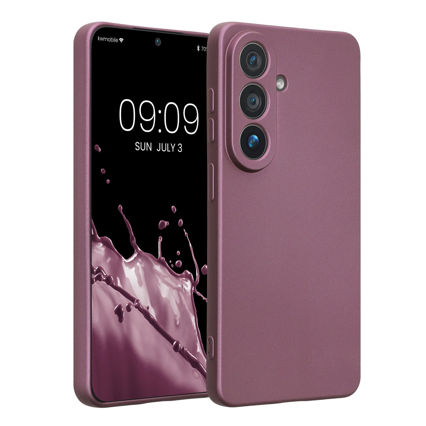 kwmobile Handyhülle für Samsung Galaxy S26 Hülle - weiche Silikon Case metallisch schimmernd - Schutzhülle Cover - Metallic Lavendel Metallic Lavendel