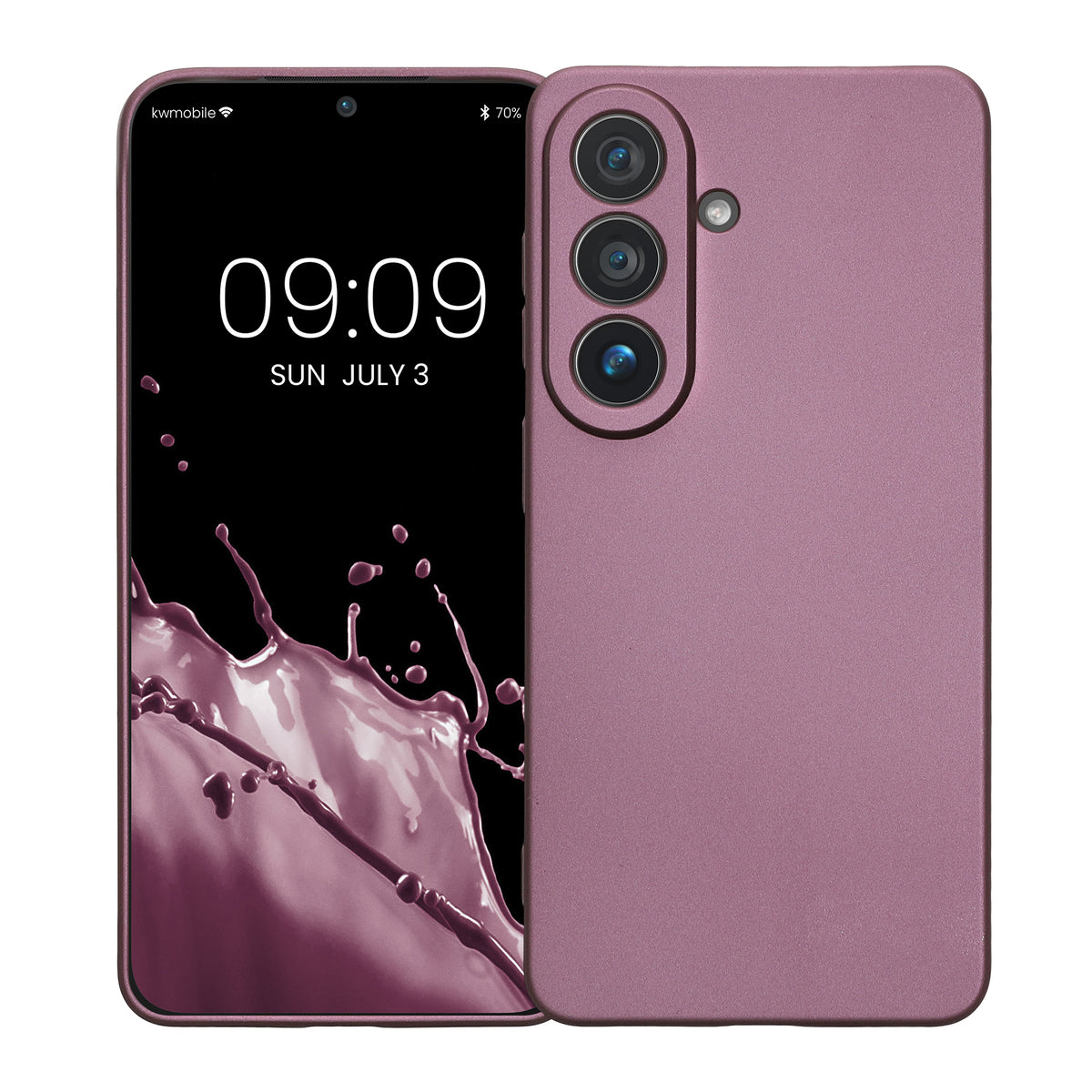 kwmobile Handyhülle für Samsung Galaxy S26 Hülle - weiche Silikon Case metallisch schimmernd - Schutzhülle Cover - Metallic Lavendel Metallic Lavendel