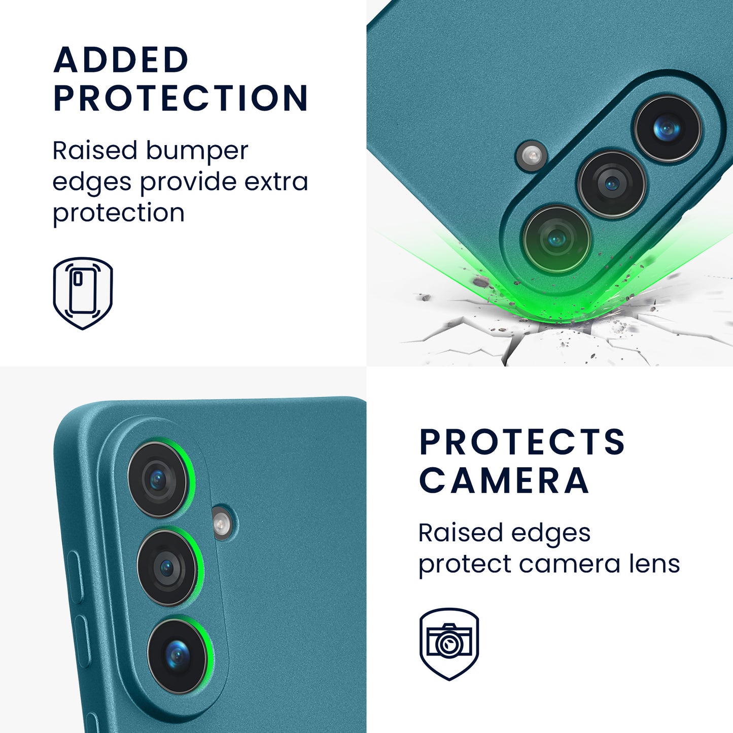 kwmobile Handyhülle für Samsung Galaxy S26 Hülle - weiche Silikon Case metallisch schimmernd - Schutzhülle Cover - Metallic Karibikblau Metallic Karibikblau