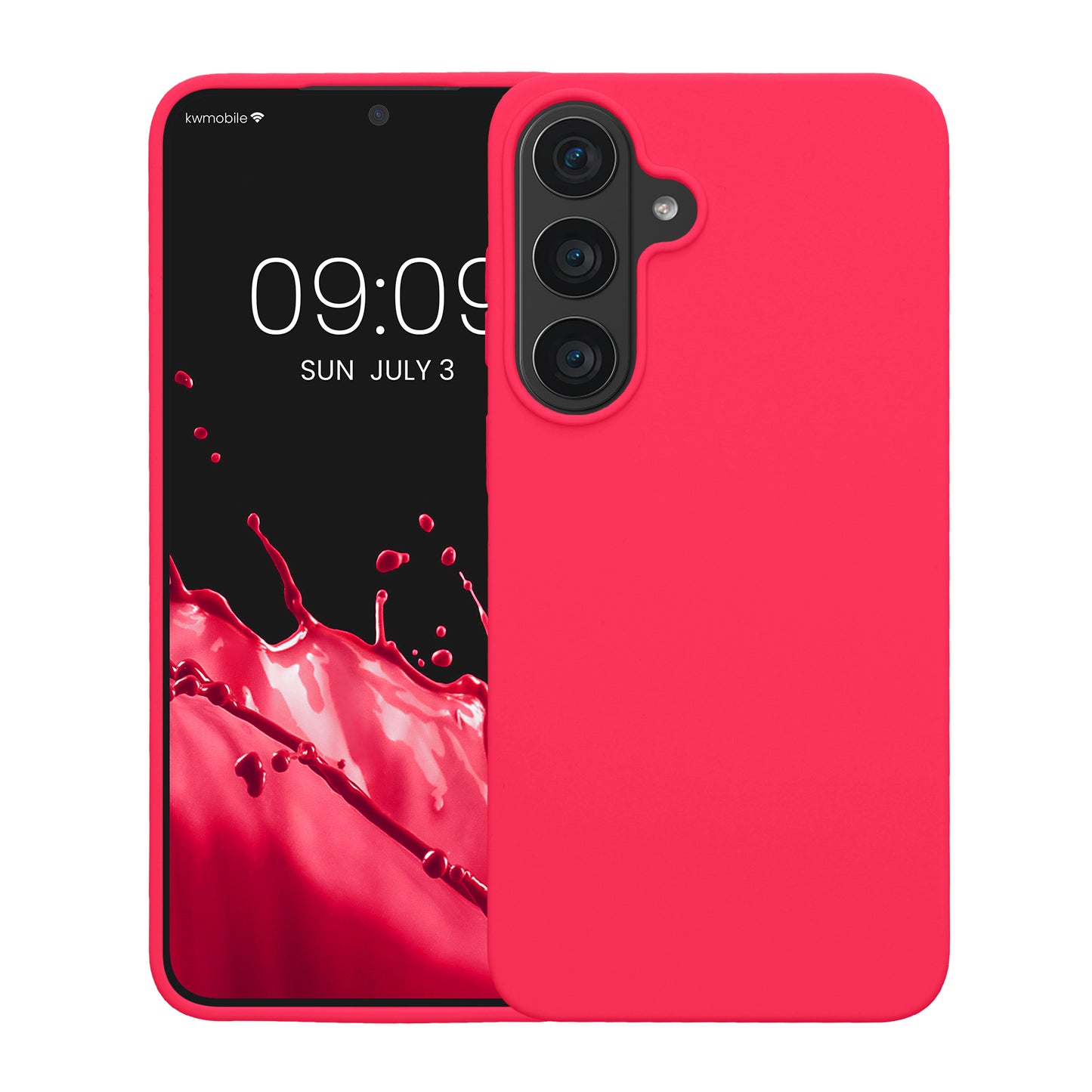 kwmobile Handyhülle für Samsung Galaxy S26 FE Hülle - Case Silikon - Kabelloses Laden - Schutzhülle Cover in Neon Pink Neon Pink