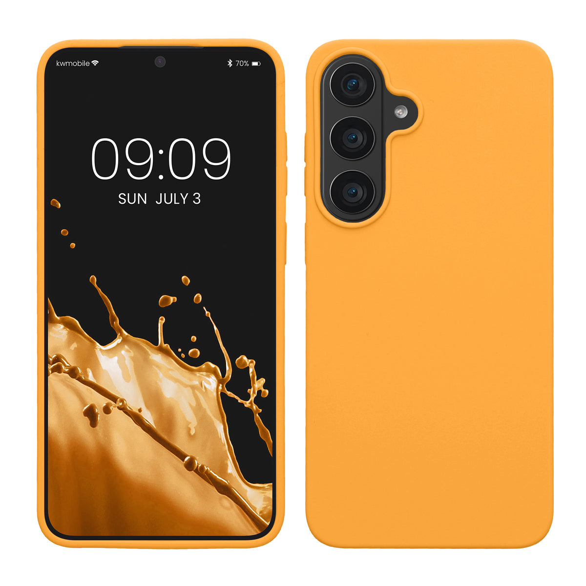 kwmobile Handyhülle für Samsung Galaxy S26 FE Hülle - Case Silikon - Kabelloses Laden - Schutzhülle Cover in Fruity Orange Fruity Orange