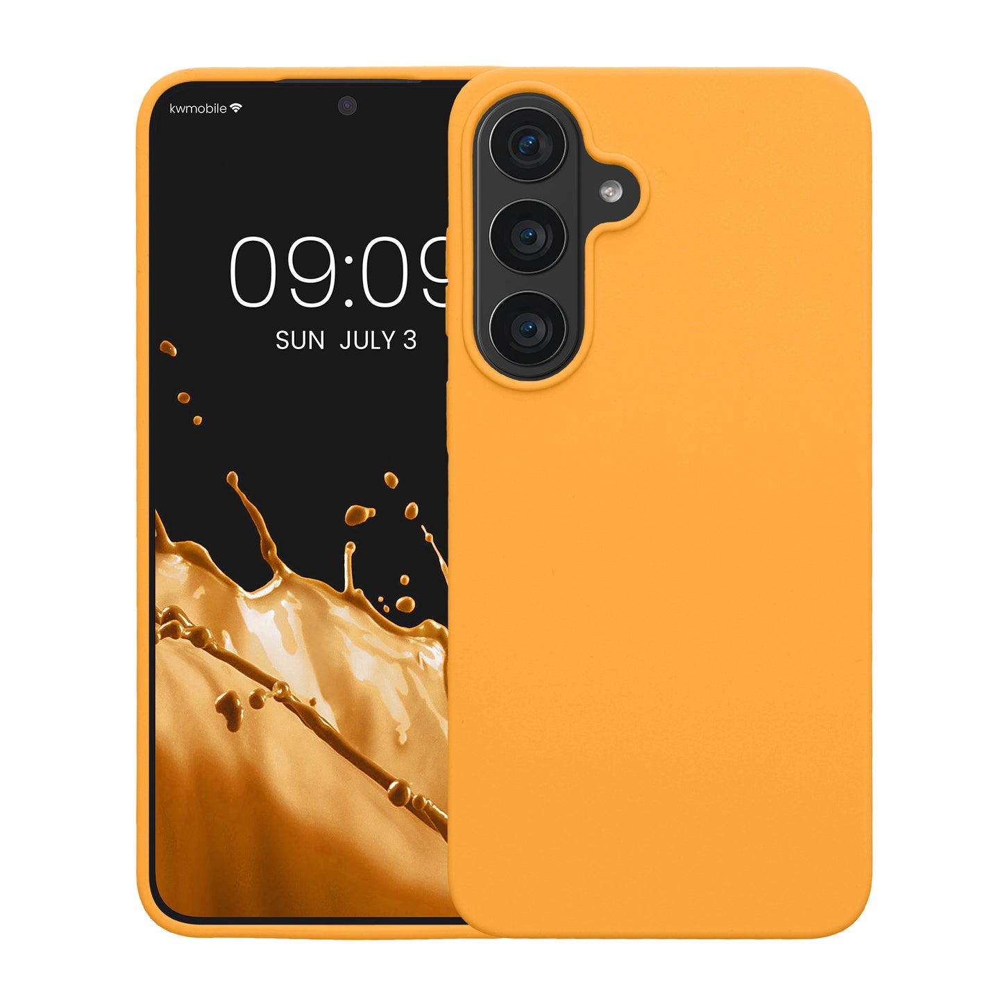 kwmobile Handyhülle für Samsung Galaxy S26 FE Hülle - Case Silikon - Kabelloses Laden - Schutzhülle Cover in Fruity Orange Fruity Orange
