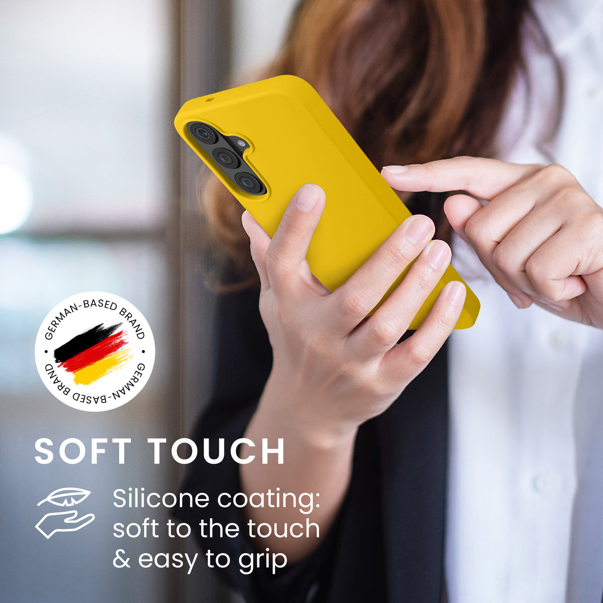 kwmobile Handyhülle für Samsung Galaxy S26 FE Hülle - Case Silikon - Kabelloses Laden - Schutzhülle Cover in Strahlend Gelb Strahlend Gelb