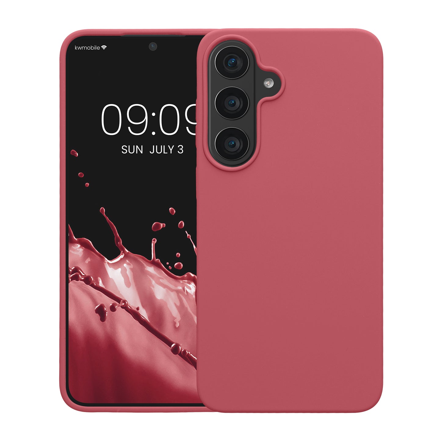 kwmobile Handyhülle für Samsung Galaxy S26 FE Hülle - Case Silikon - Kabelloses Laden - Schutzhülle Cover in Dark Rose Dark Rose
