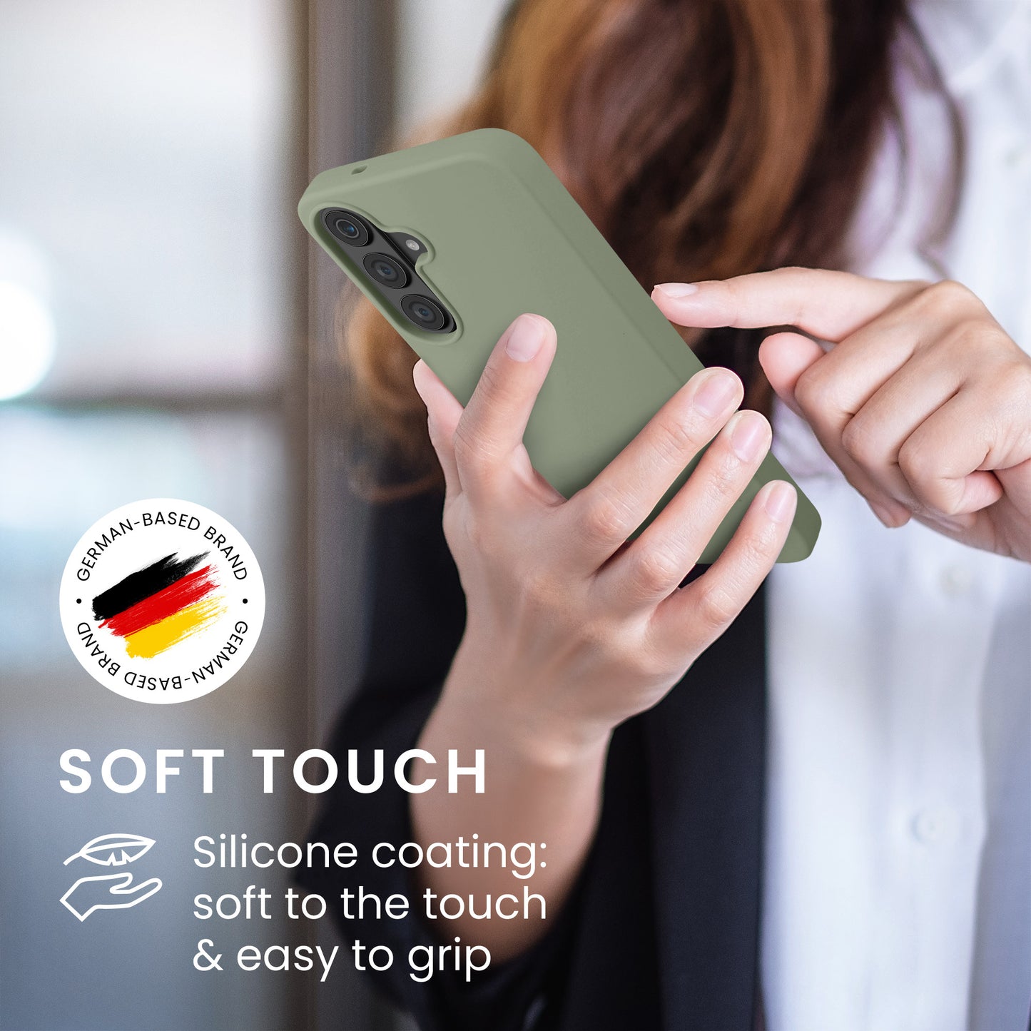 kwmobile Handyhülle für Samsung Galaxy S26 FE Hülle - Case Silikon - Kabelloses Laden - Schutzhülle Cover in Graugrün Graugrün