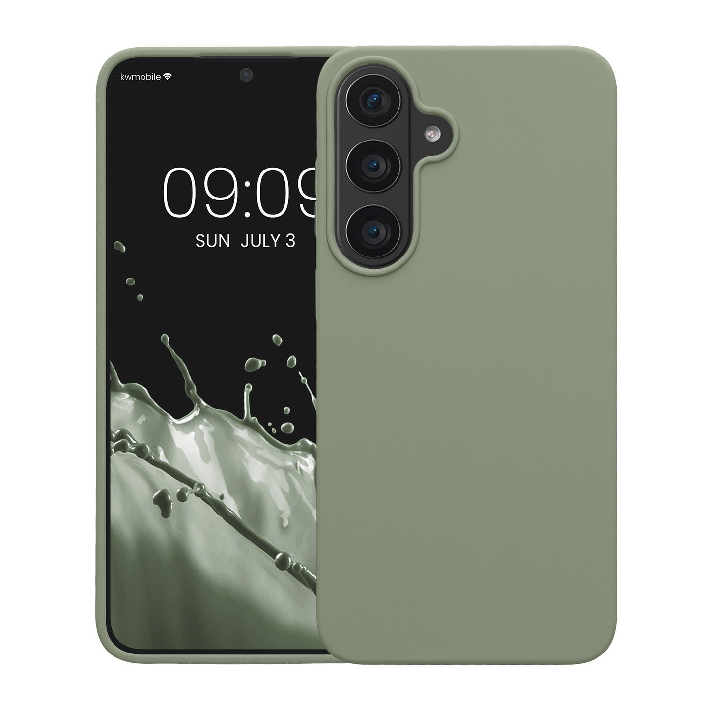 kwmobile Handyhülle für Samsung Galaxy S26 FE Hülle - Case Silikon - Kabelloses Laden - Schutzhülle Cover in Graugrün Graugrün
