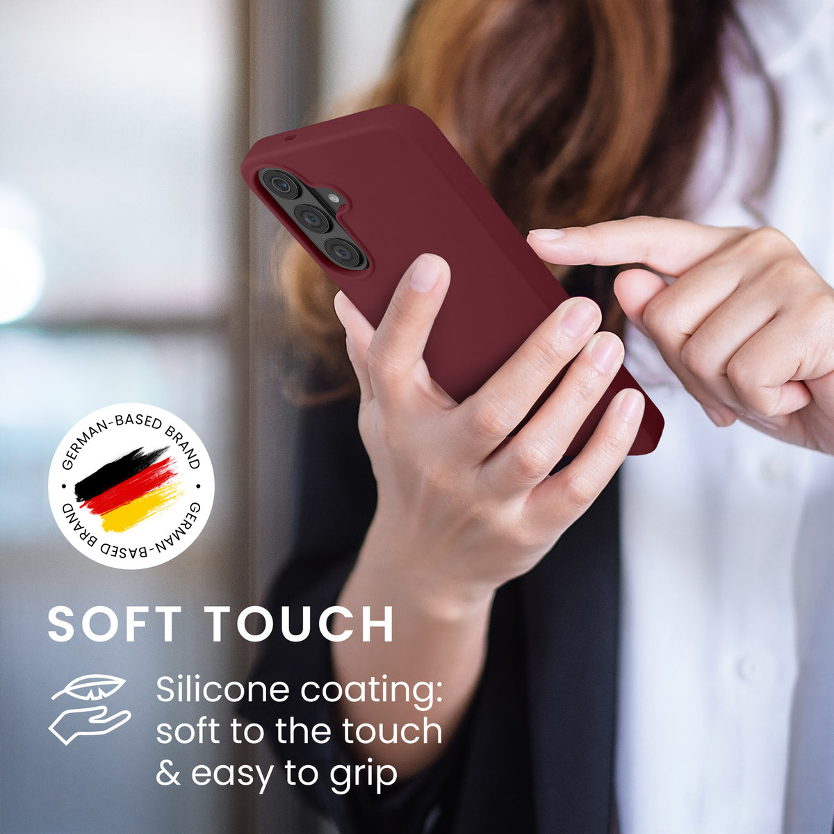 kwmobile Handyhülle für Samsung Galaxy S26 FE Hülle - Case Silikon - Kabelloses Laden - Schutzhülle Cover in Bordeaux Violett Bordeaux Violett
