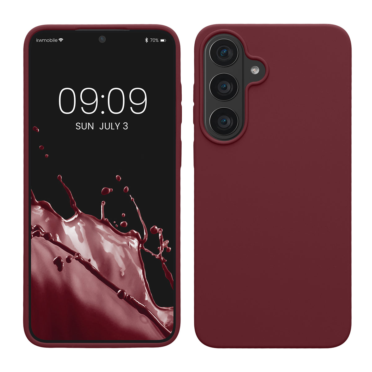 kwmobile Handyhülle für Samsung Galaxy S26 FE Hülle - Case Silikon - Kabelloses Laden - Schutzhülle Cover in Bordeaux Violett Bordeaux Violett