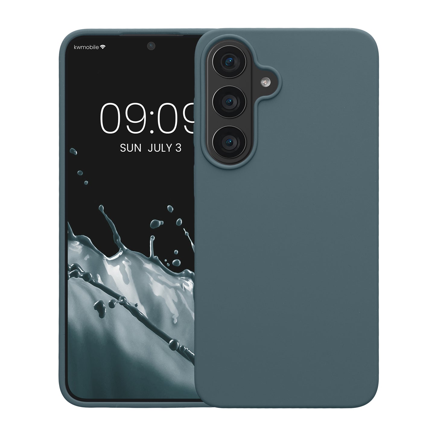 kwmobile Handyhülle für Samsung Galaxy S26 FE Hülle - Case Silikon - Kabelloses Laden - Schutzhülle Cover in Dunkler Schiefer Dunkler Schiefer