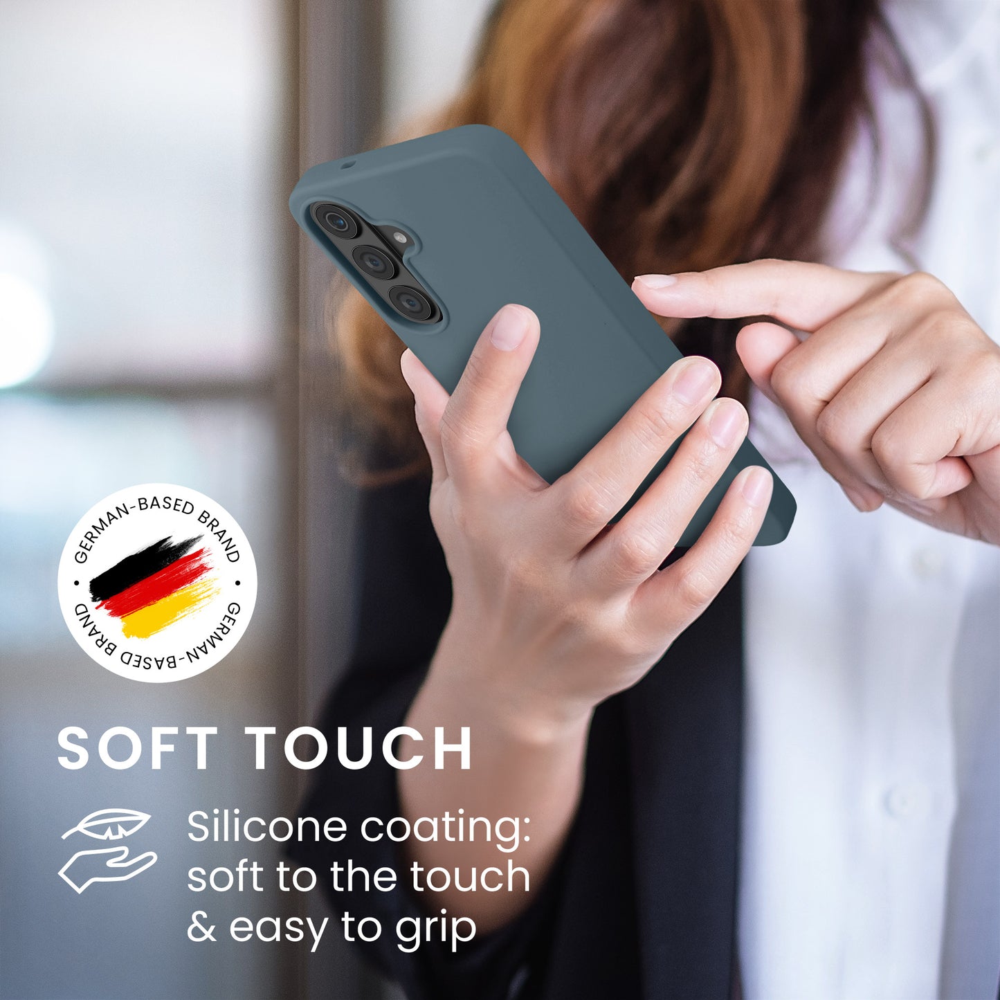 kwmobile Handyhülle für Samsung Galaxy S26 FE Hülle - Case Silikon - Kabelloses Laden - Schutzhülle Cover in Dunkler Schiefer Dunkler Schiefer