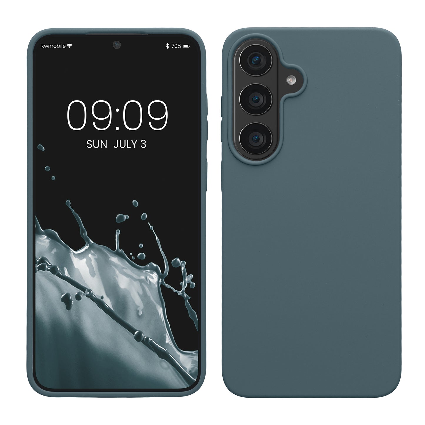 kwmobile Handyhülle für Samsung Galaxy S26 FE Hülle - Case Silikon - Kabelloses Laden - Schutzhülle Cover in Dunkler Schiefer Dunkler Schiefer