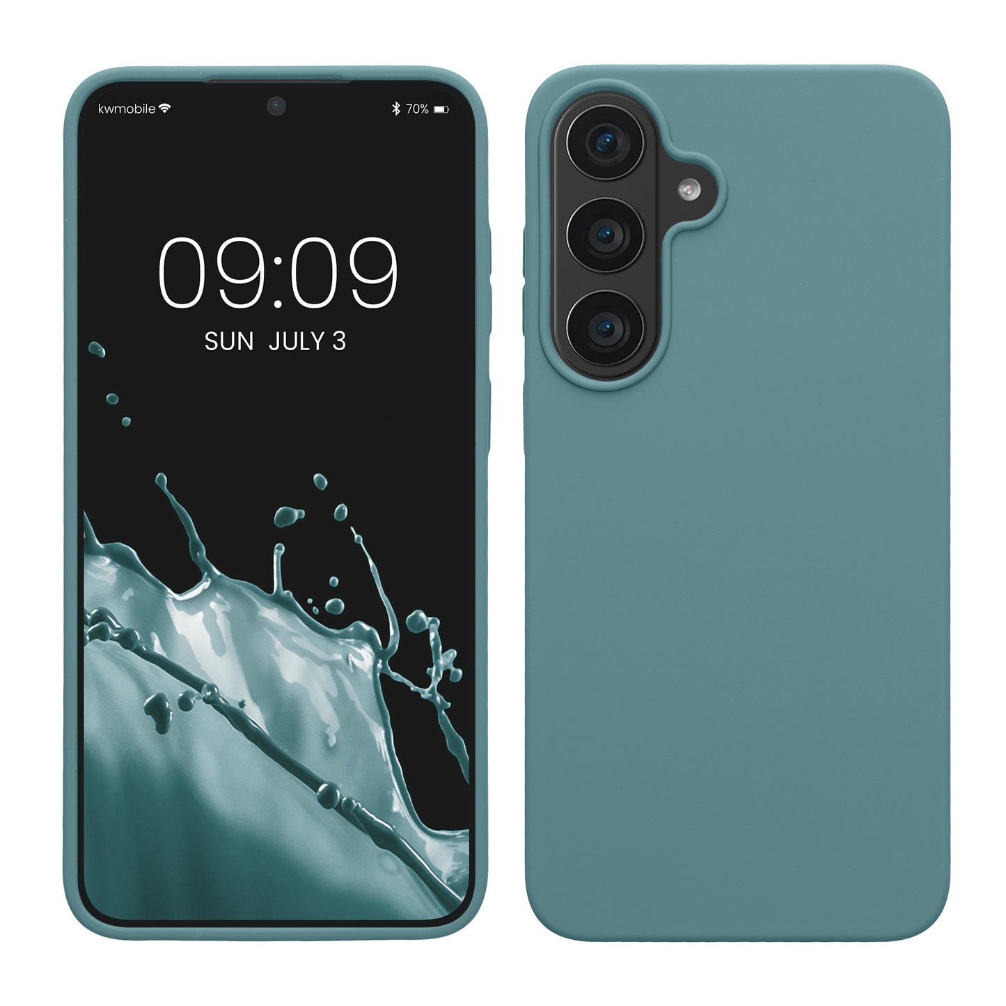 kwmobile Handyhülle für Samsung Galaxy S26 FE Hülle - Case Silikon - Kabelloses Laden - Schutzhülle Cover in Arctic Night Arctic Night
