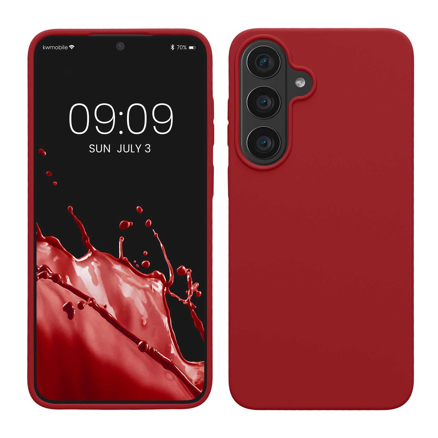 kwmobile Handyhülle für Samsung Galaxy S26 FE Hülle - Case Silikon - Kabelloses Laden - Schutzhülle Cover in Rhabarber Rot Rhabarber Rot
