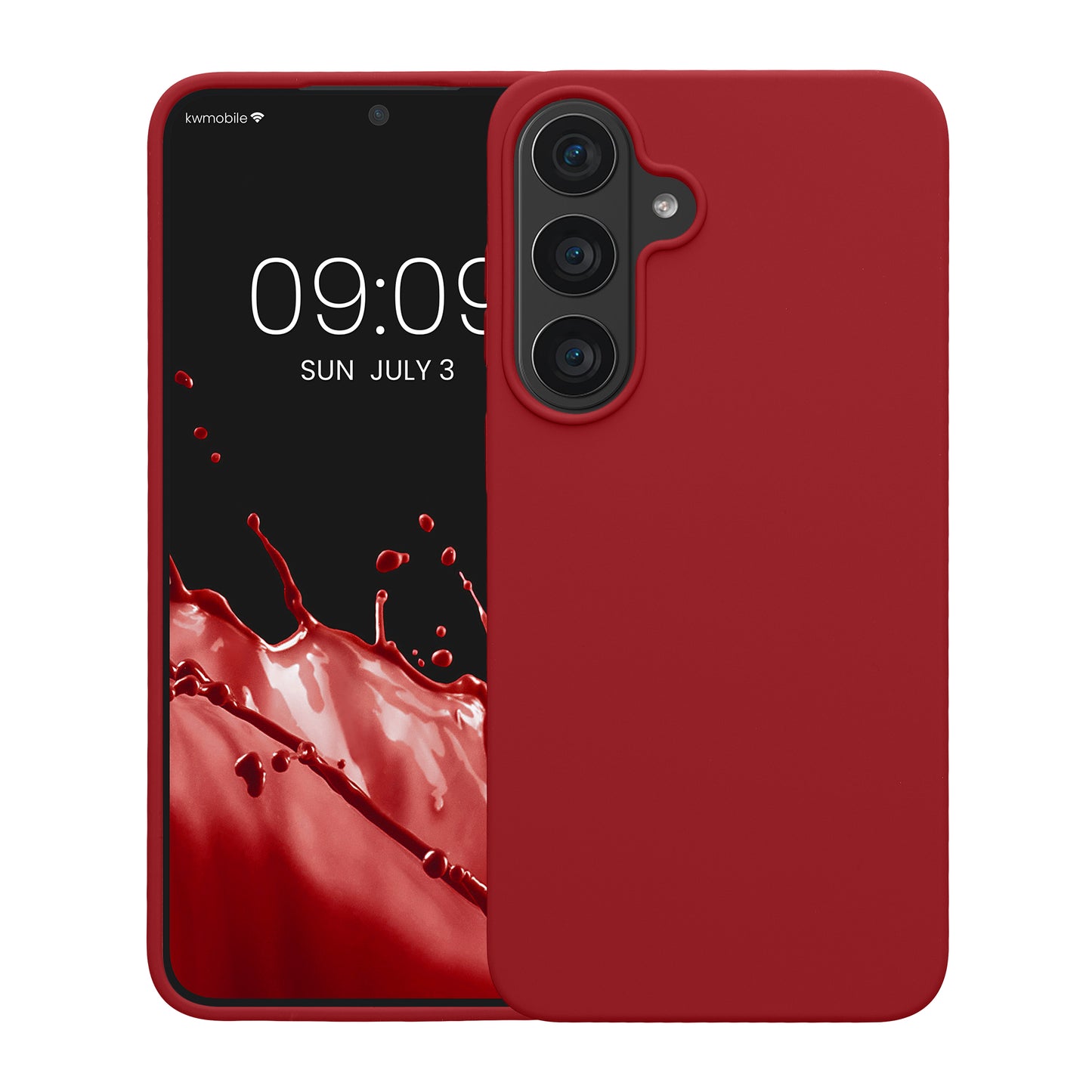 kwmobile Handyhülle für Samsung Galaxy S26 FE Hülle - Case Silikon - Kabelloses Laden - Schutzhülle Cover in Rhabarber Rot Rhabarber Rot
