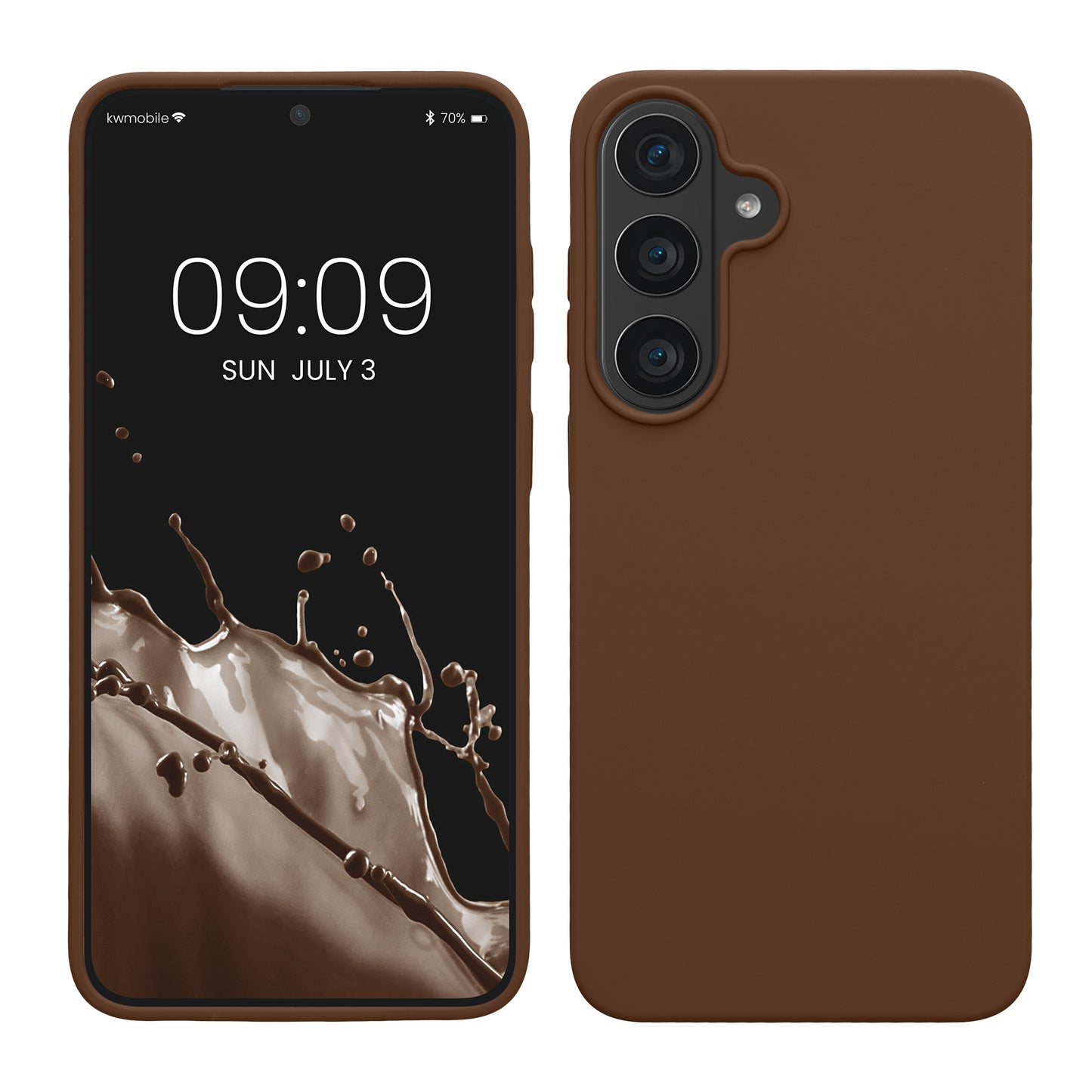 kwmobile Handyhülle für Samsung Galaxy S26 FE Hülle - Case Silikon - Kabelloses Laden - Schutzhülle Cover in Chocolate Chocolate