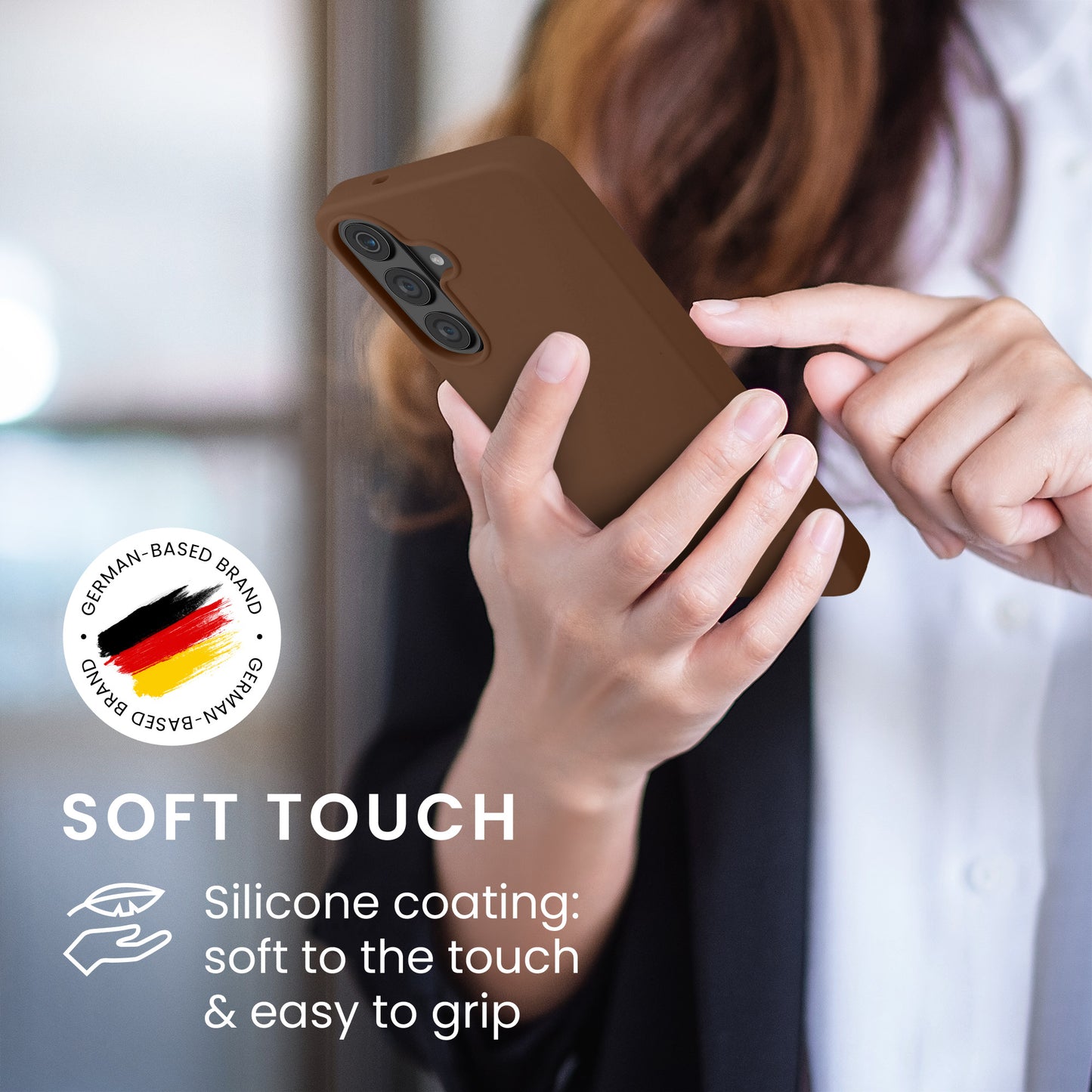 kwmobile Handyhülle für Samsung Galaxy S26 FE Hülle - Case Silikon - Kabelloses Laden - Schutzhülle Cover in Chocolate Chocolate