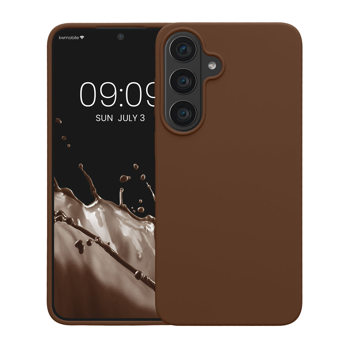 kwmobile Handyhülle für Samsung Galaxy S26 FE Hülle - Case Silikon - Kabelloses Laden - Schutzhülle Cover in Chocolate Chocolate