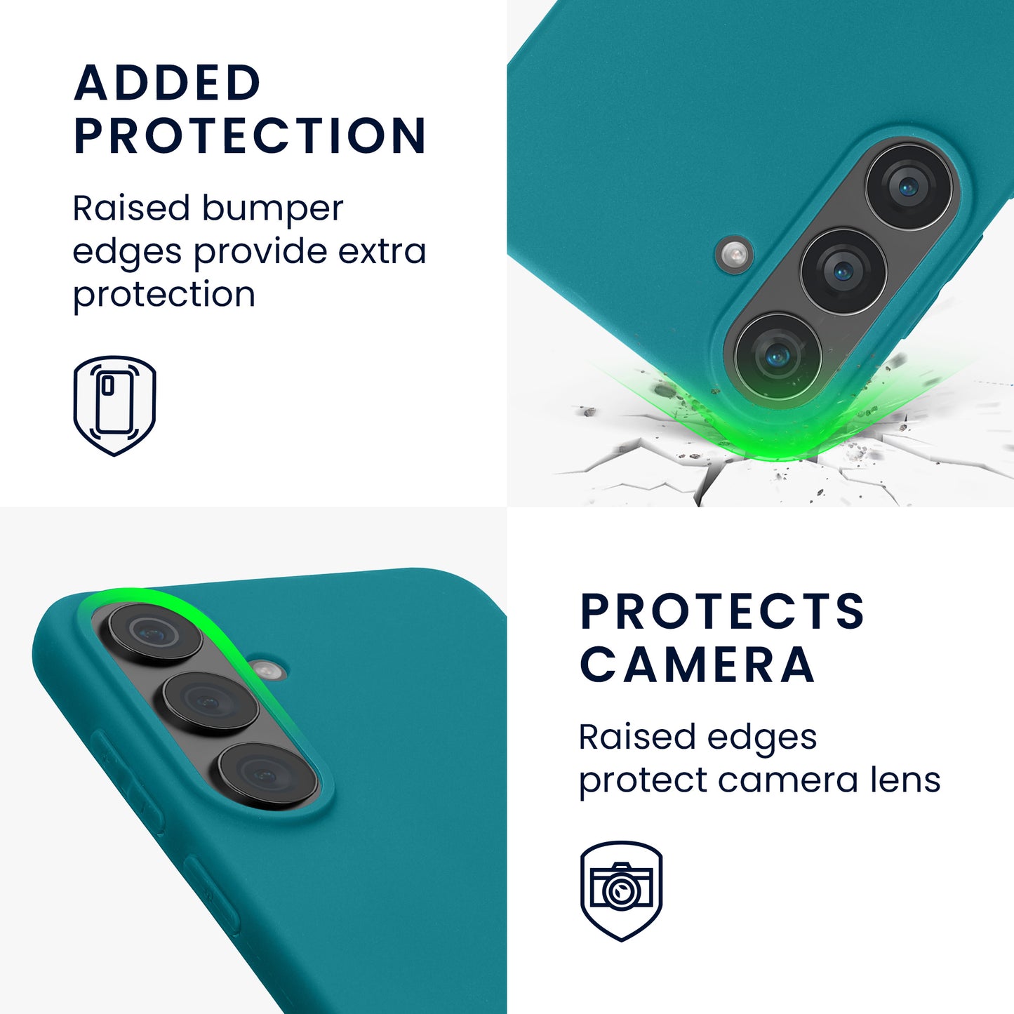 kwmobile Hülle für Samsung Galaxy S26 FE TPU Case - Handyhülle unterstützt kabelloses Laden, flexible Schutzhülle, gummiertes Cover in Petrol matt Petrol matt
