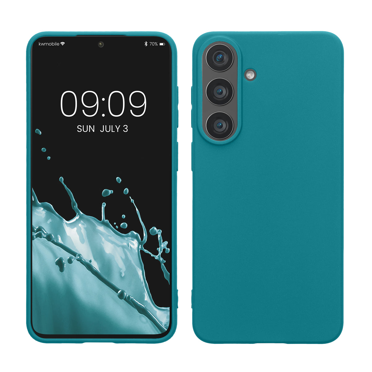 kwmobile Hülle für Samsung Galaxy S26 FE TPU Case - Handyhülle unterstützt kabelloses Laden, flexible Schutzhülle, gummiertes Cover in Petrol matt Petrol matt