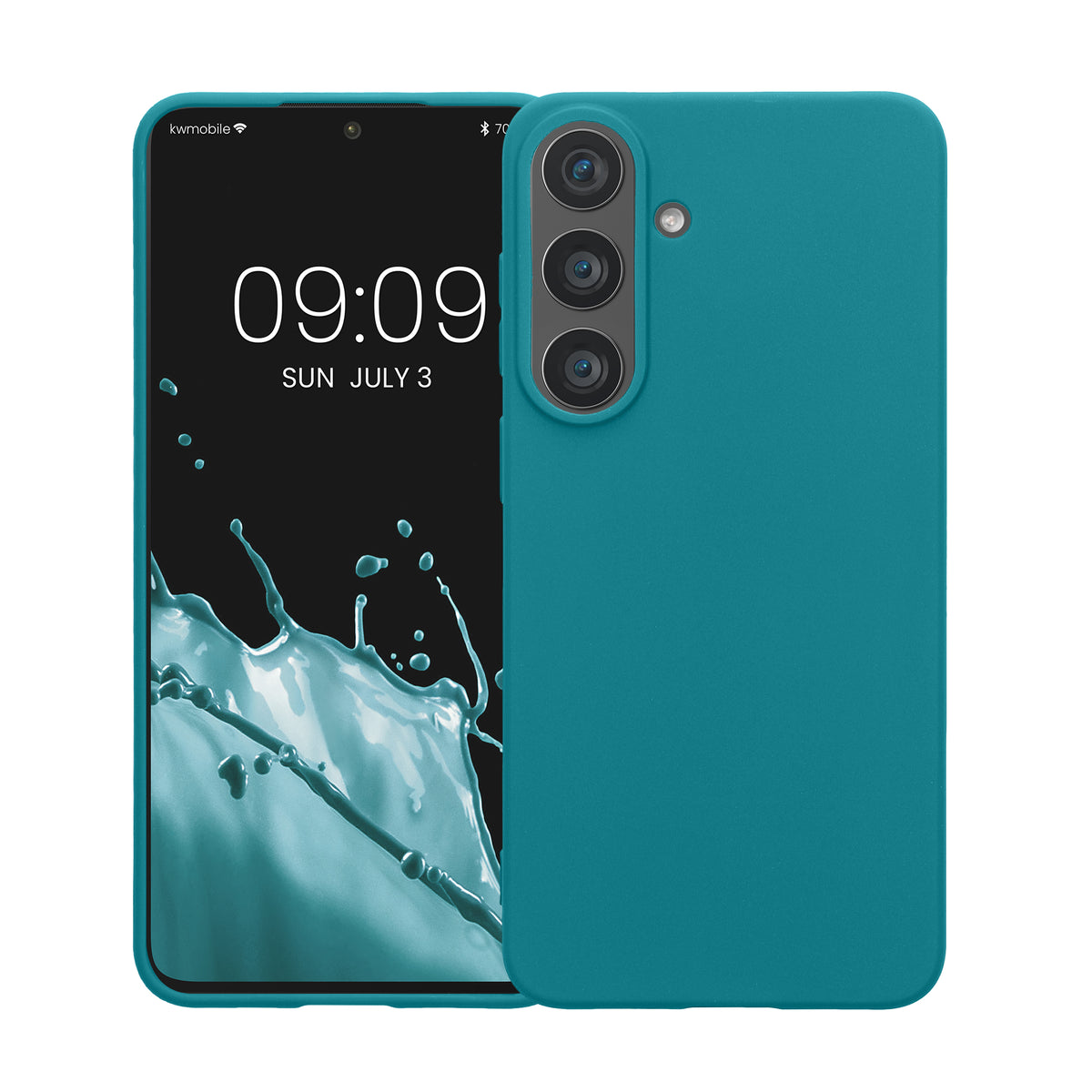 kwmobile Hülle für Samsung Galaxy S26 FE TPU Case - Handyhülle unterstützt kabelloses Laden, flexible Schutzhülle, gummiertes Cover in Petrol matt Petrol matt
