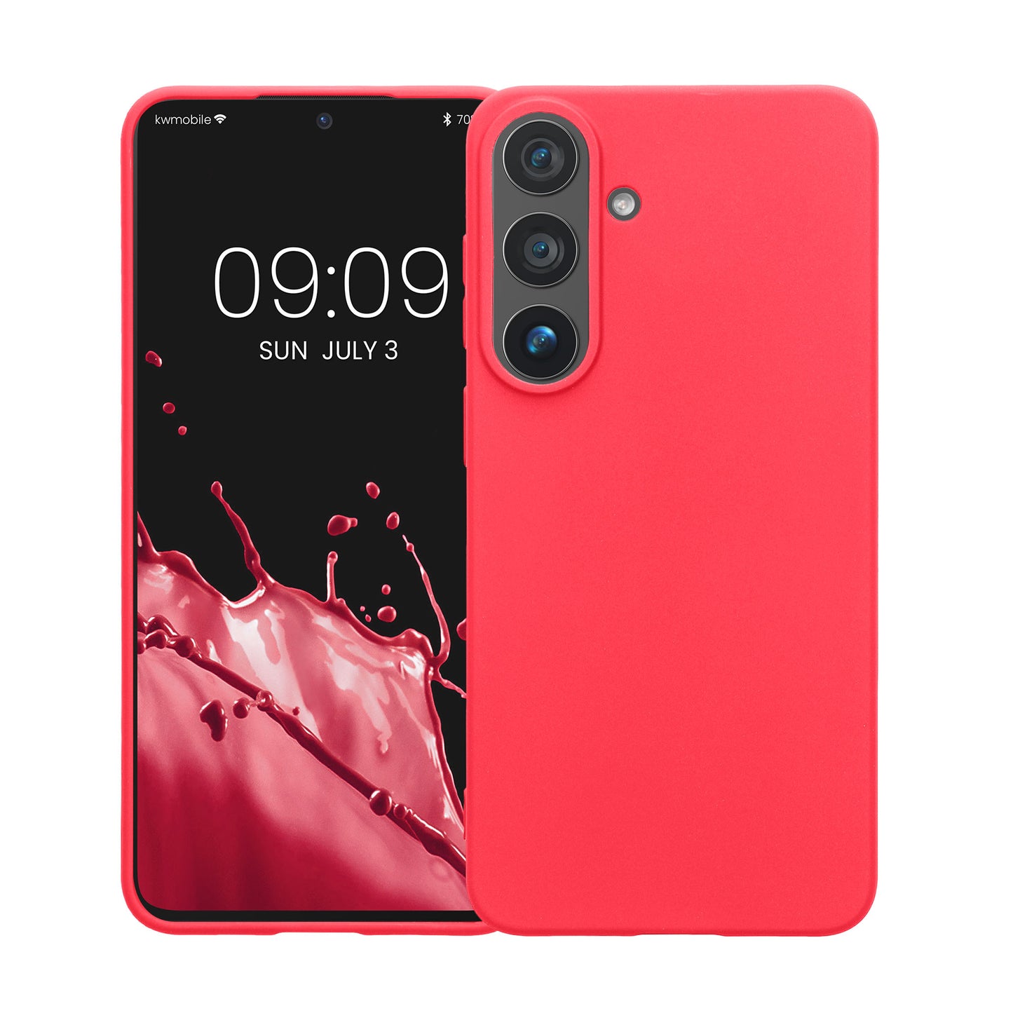 kwmobile Hülle für Samsung Galaxy S26 FE TPU Case - Handyhülle unterstützt kabelloses Laden, flexible Schutzhülle, gummiertes Cover in Neon Pink Neon Pink