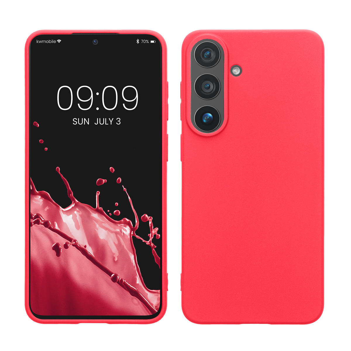 kwmobile Hülle für Samsung Galaxy S26 FE TPU Case - Handyhülle unterstützt kabelloses Laden, flexible Schutzhülle, gummiertes Cover in Neon Pink Neon Pink