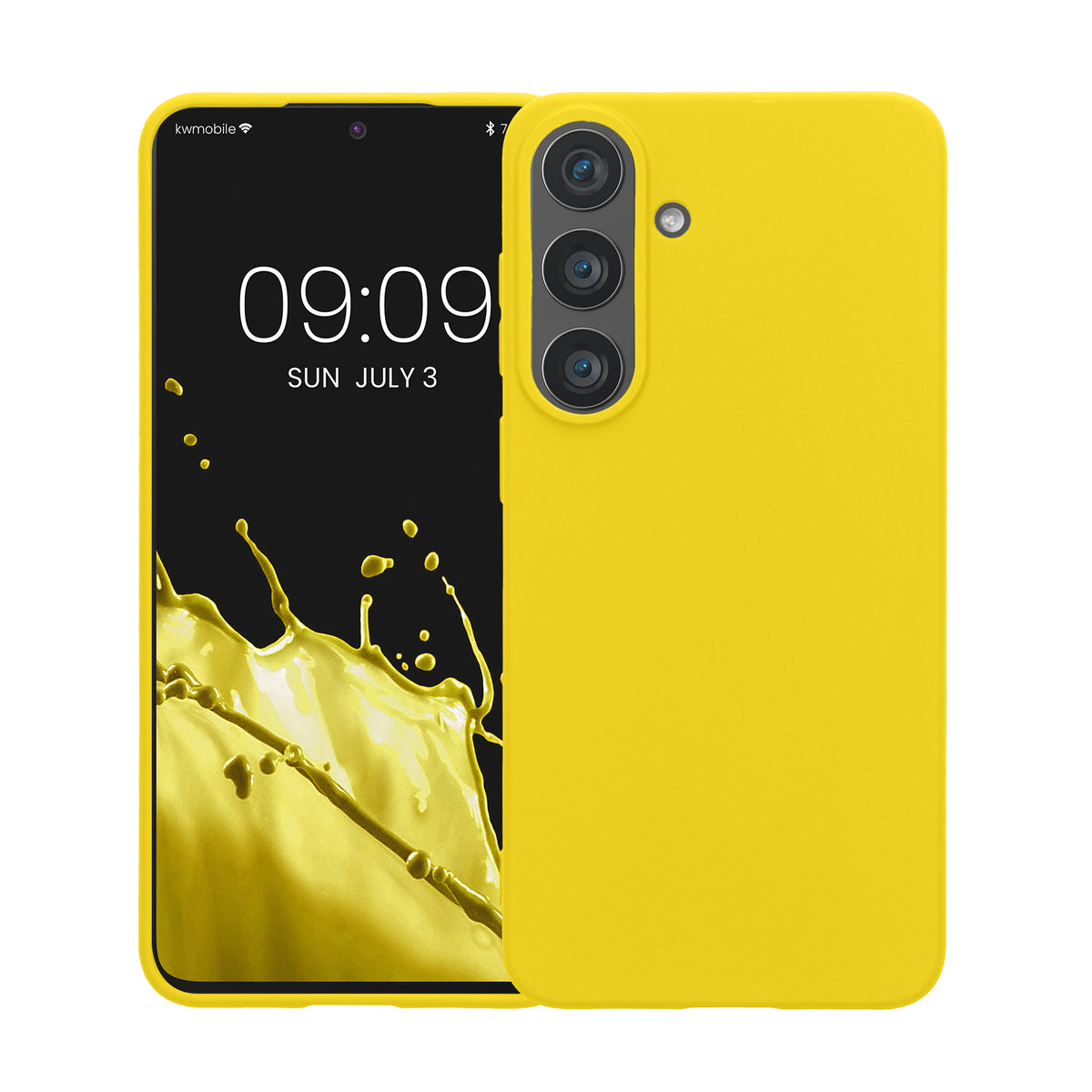 kwmobile Hülle für Samsung Galaxy S26 FE TPU Case - Handyhülle unterstützt kabelloses Laden, flexible Schutzhülle, gummiertes Cover in Strahlend Gelb Strahlend Gelb