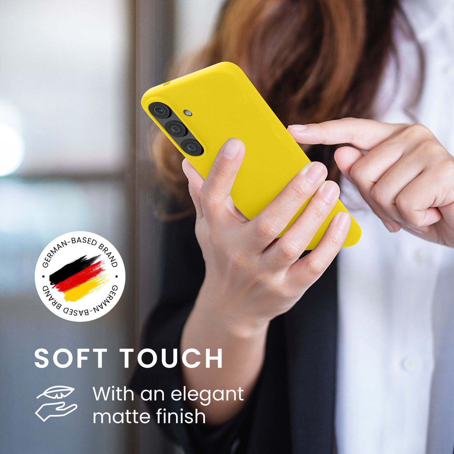 kwmobile Hülle für Samsung Galaxy S26 FE TPU Case - Handyhülle unterstützt kabelloses Laden, flexible Schutzhülle, gummiertes Cover in Strahlend Gelb Strahlend Gelb
