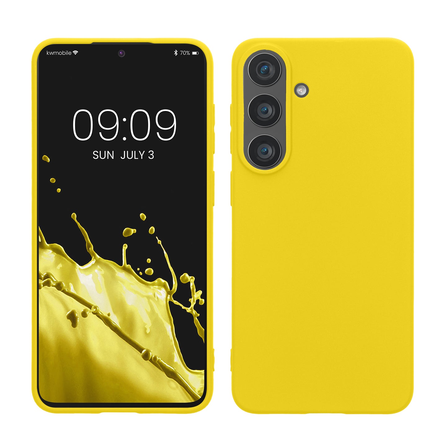 kwmobile Hülle für Samsung Galaxy S26 FE TPU Case - Handyhülle unterstützt kabelloses Laden, flexible Schutzhülle, gummiertes Cover in Strahlend Gelb Strahlend Gelb