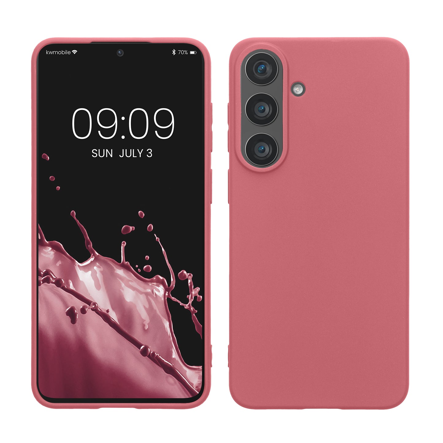 kwmobile Hülle für Samsung Galaxy S26 FE TPU Case - Handyhülle unterstützt kabelloses Laden, flexible Schutzhülle, gummiertes Cover in Dark Rose Dark Rose