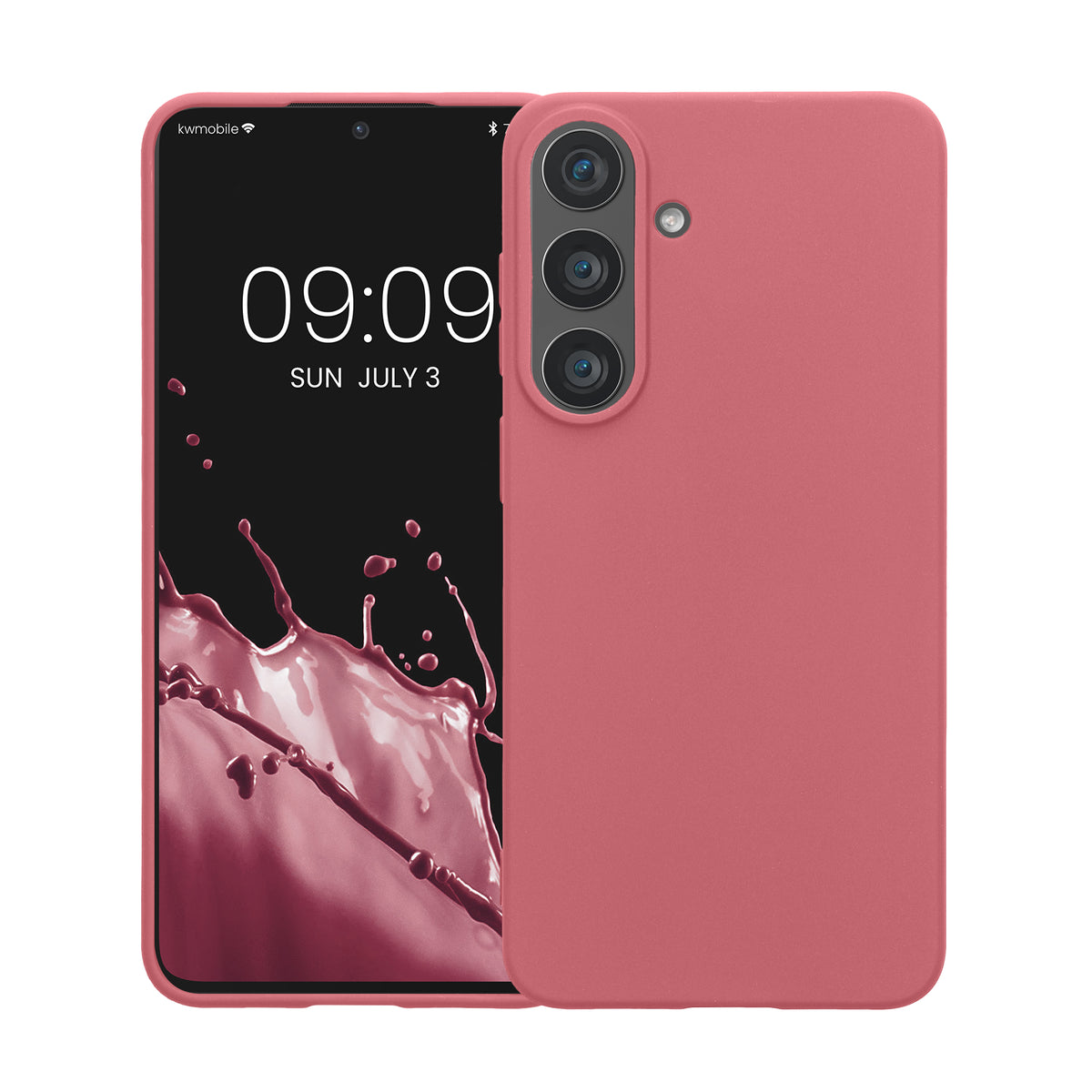 kwmobile Hülle für Samsung Galaxy S26 FE TPU Case - Handyhülle unterstützt kabelloses Laden, flexible Schutzhülle, gummiertes Cover in Dark Rose Dark Rose