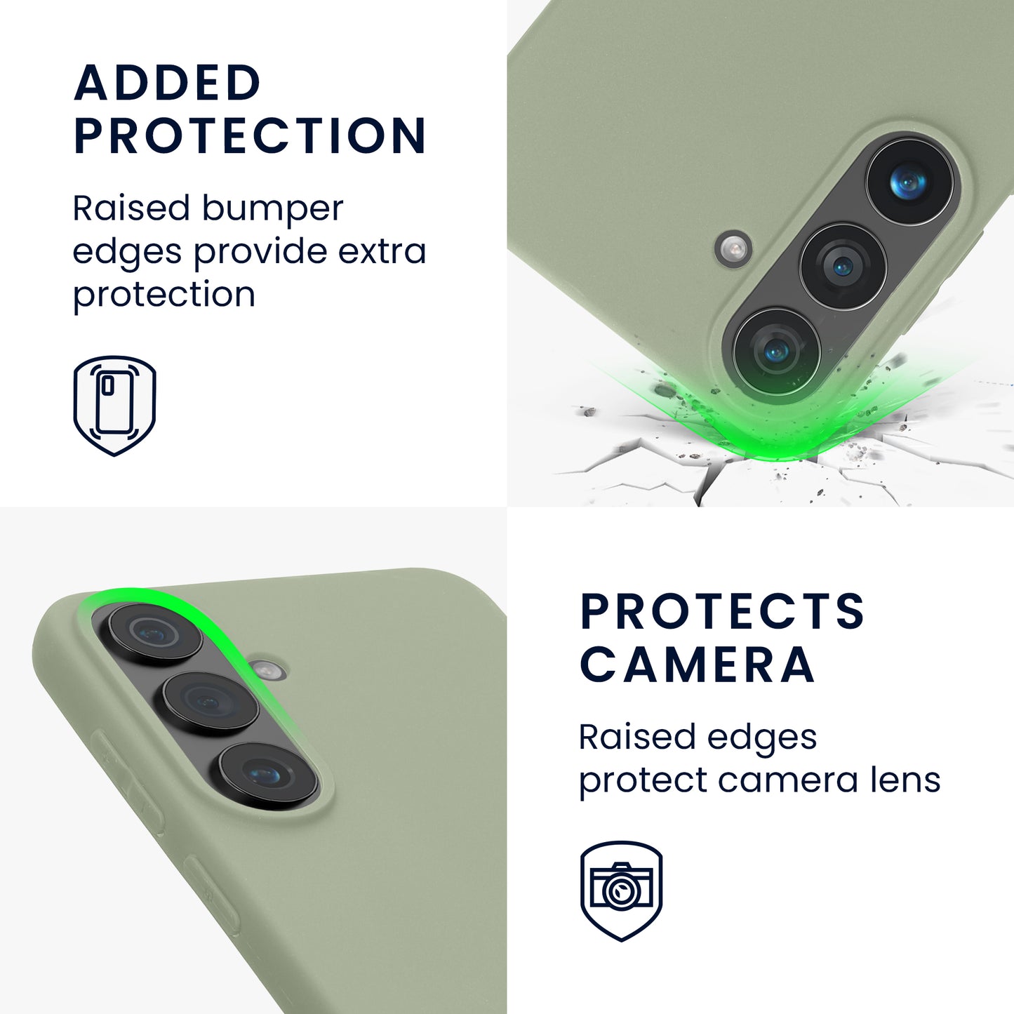 kwmobile Hülle für Samsung Galaxy S26 FE TPU Case - Handyhülle unterstützt kabelloses Laden, flexible Schutzhülle, gummiertes Cover in Graugrün Graugrün