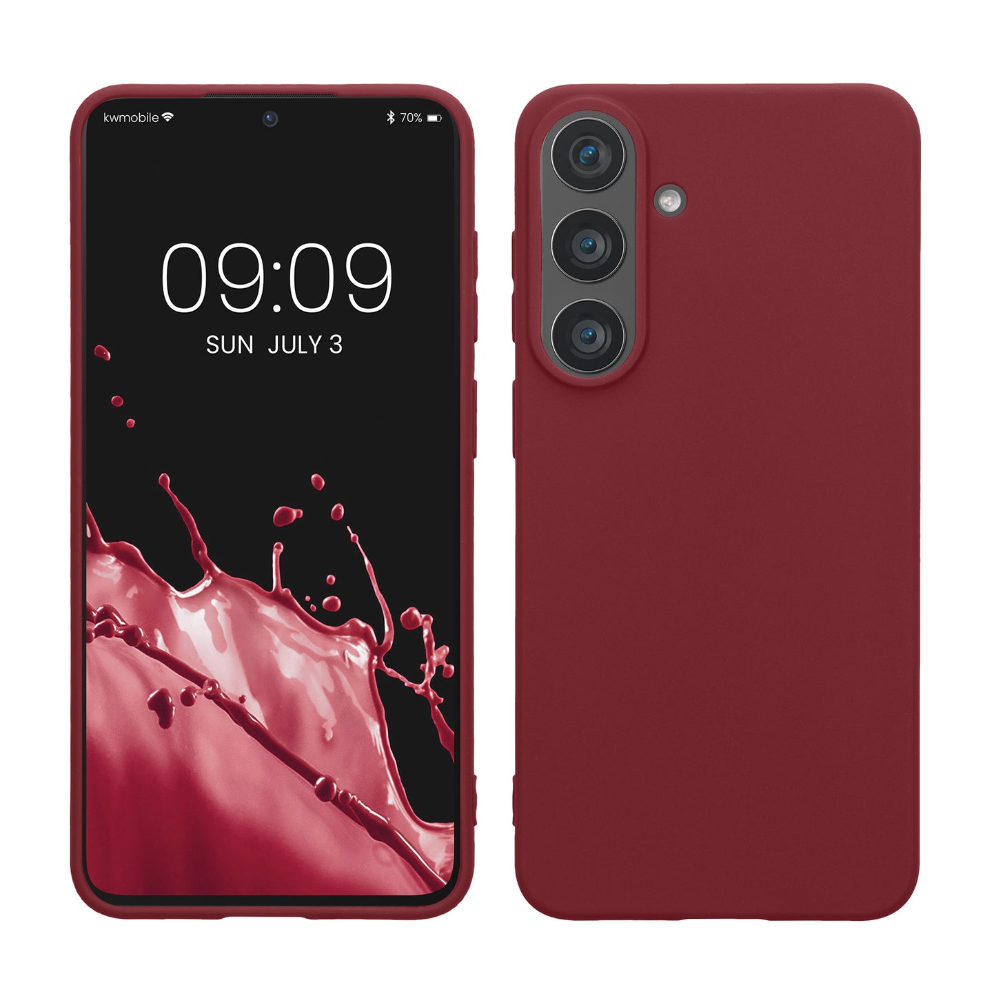 kwmobile Hülle für Samsung Galaxy S26 FE TPU Case - Handyhülle unterstützt kabelloses Laden, flexible Schutzhülle, gummiertes Cover in Bordeaux Violett Bordeaux Violett