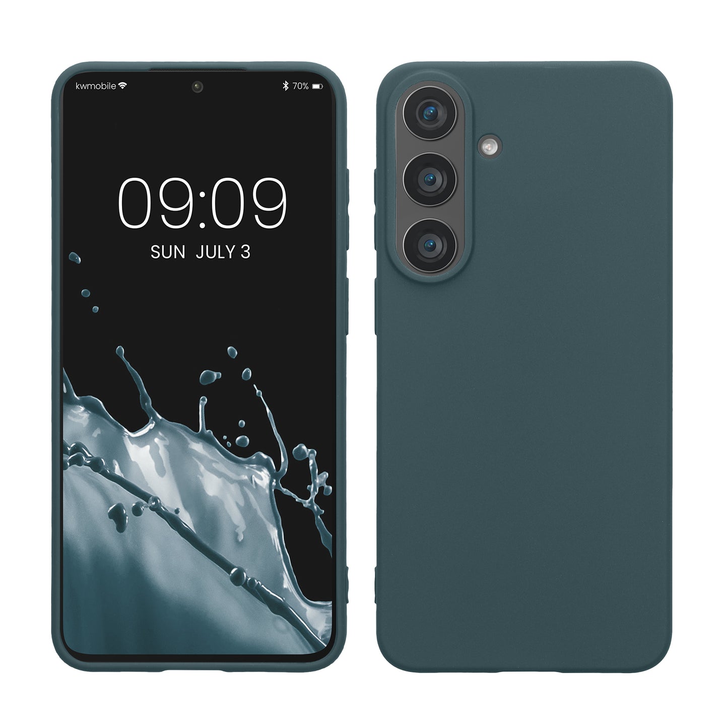 kwmobile Hülle für Samsung Galaxy S26 FE TPU Case - Handyhülle unterstützt kabelloses Laden, flexible Schutzhülle, gummiertes Cover in Dunkler Schiefer Dunkler Schiefer