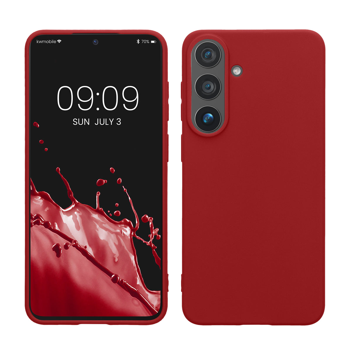 kwmobile Hülle für Samsung Galaxy S26 FE TPU Case - Handyhülle unterstützt kabelloses Laden, flexible Schutzhülle, gummiertes Cover in Rhabarber Rot Rhabarber Rot