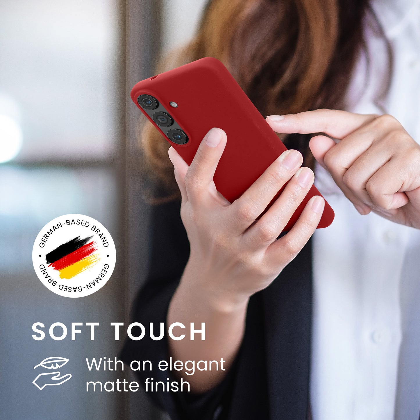 kwmobile Hülle für Samsung Galaxy S26 FE TPU Case - Handyhülle unterstützt kabelloses Laden, flexible Schutzhülle, gummiertes Cover in Rhabarber Rot Rhabarber Rot